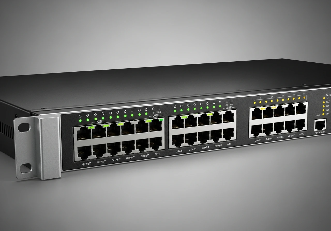 Switch PoE/PoE+ gigabit/10Gb para APs y cámaras