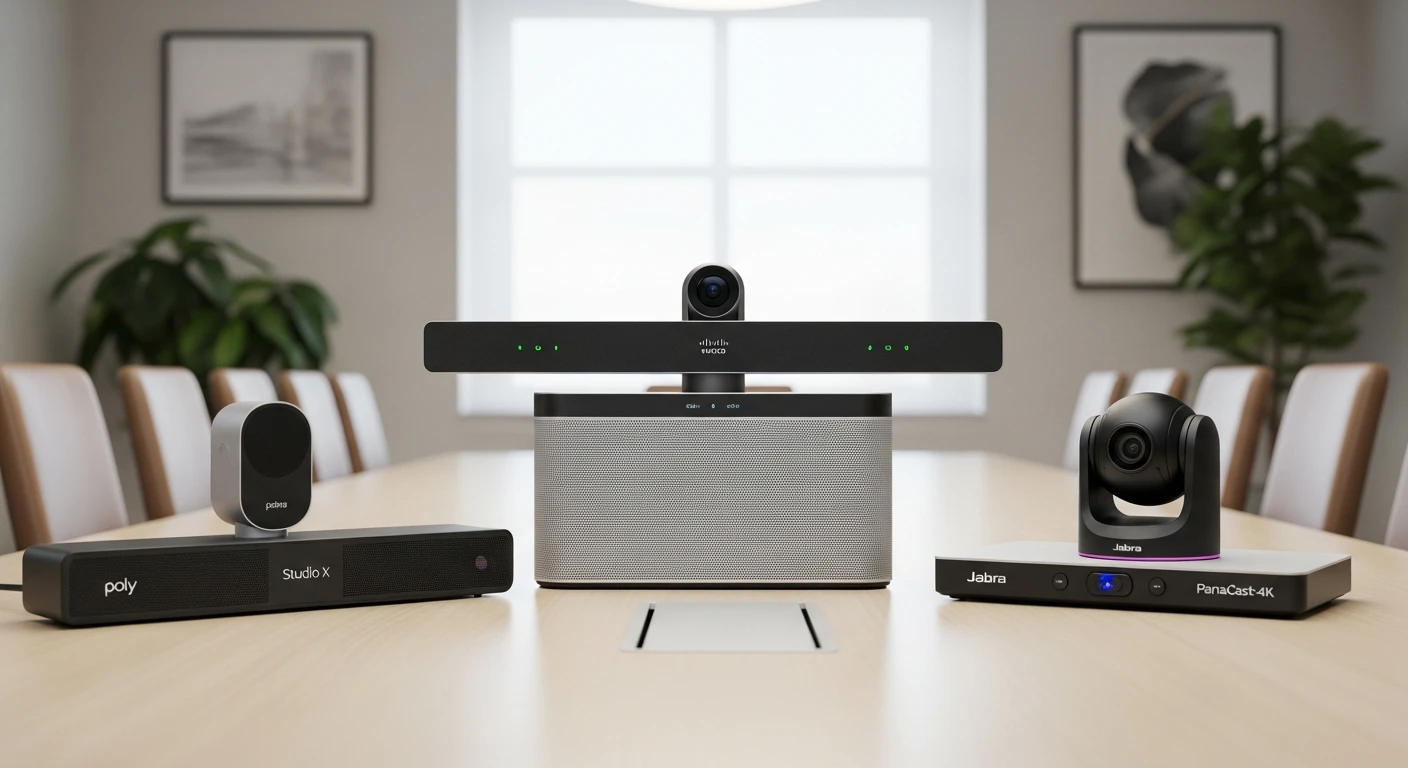 Equipos de videoconferencia Cisco Webex Room, Poly Studio X y Jabra PanaCast