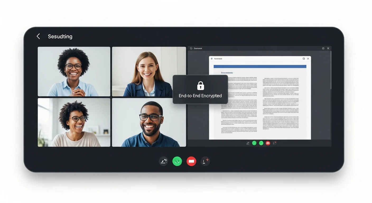 Videollamada online segura en plataforma Webex, Teams o Meet